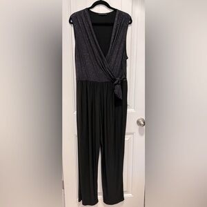 Tiana B. Black and Silver Jumpsuit